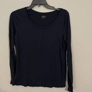 4/$20 Loft basic navy blue long sleeve shirt
